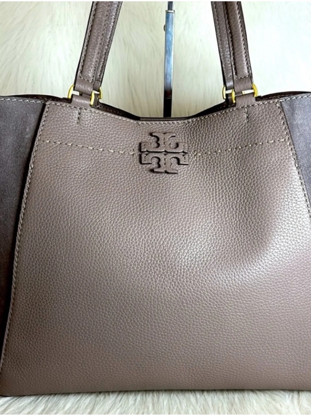 Tory Burch McGraw leather & suede shoulder bag Tote